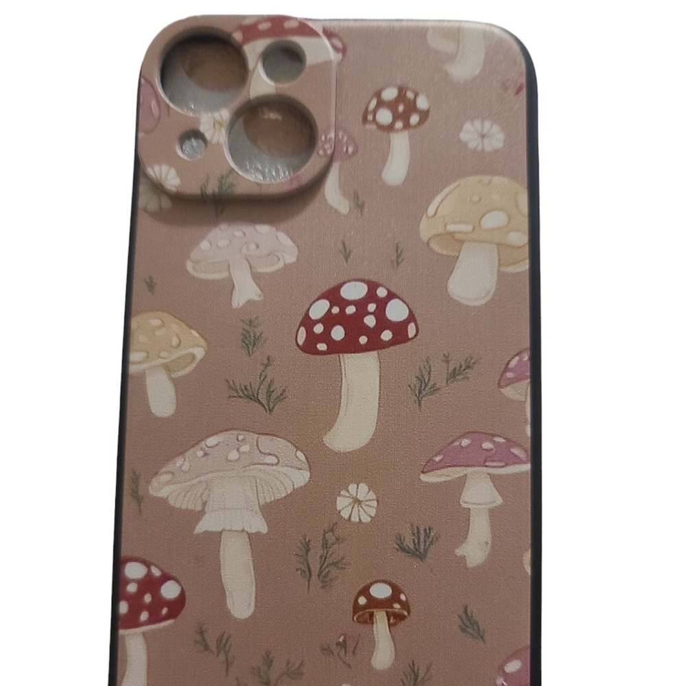 Compatible for iPhone 14 Case Cute Cool Mushroom Black Design